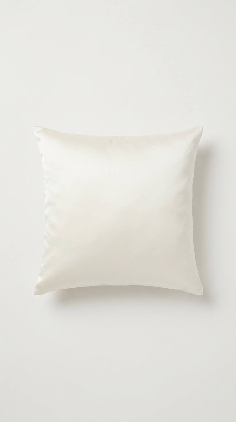 Ivory White Silk Throw Pillow